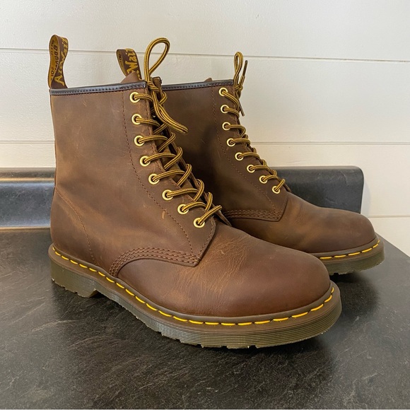 Dr. Martens 1460 Crazy Horse Boot, Brown, Men’s Size 11 - Picture 2 of 12
